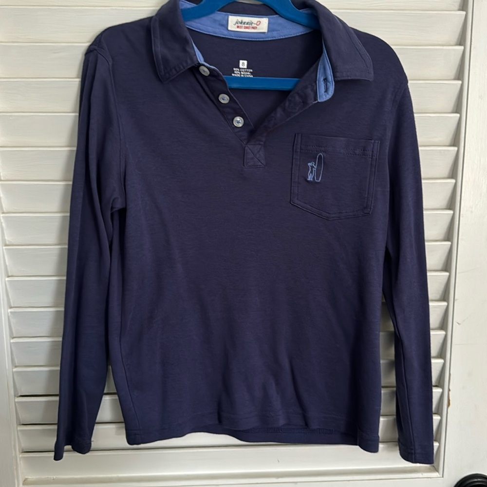 Never worn Johnnie-O navy 1/4 button long sleeved polo shirt